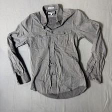 Express Extra Slim Fit Mens Small Black White Pinstripe Button Down Shirt
