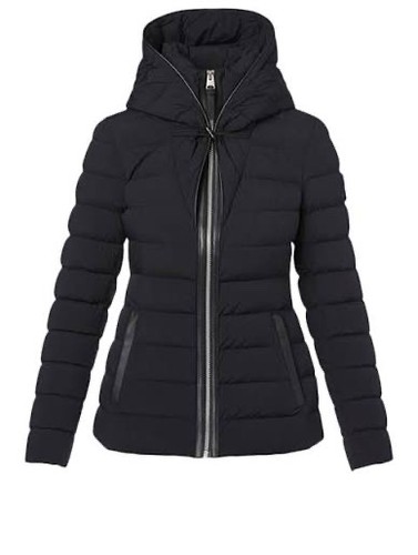 $690 Mackage Andrea Hooded Puffer Jacket w/ Leather Trim .XS