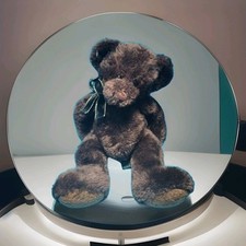 Russ Berrie Espresso Brown Plush Stuffed Teddy Bear With Black Bow Soft Toy 13"