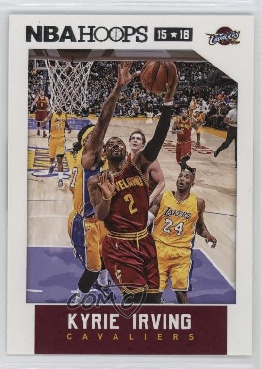 2015-16 Panini NBA Hoops ( in Background) Kyrie Irving Kobe Bryant #222 HOF 3p1