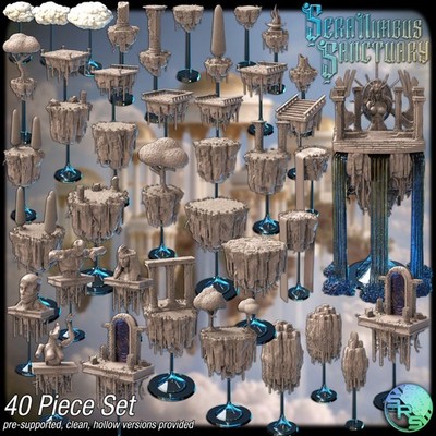 Sky Sanctuary Gelände Set - 3D gedruckte Fantasy RPG Landschaft für 28-32mm Spiele