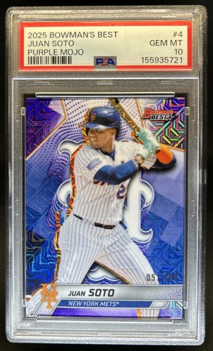 2025 Bowman's Best Juan Soto Purple Mojo Refractor #/250 Mets PSA 10 GEM MINT