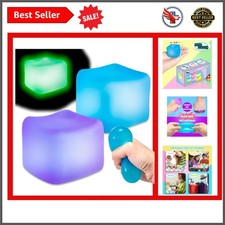 2Pcs Glow in the Dark Stress Cube Set - Blue