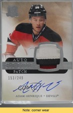 2011-12 Upper Deck The Cup Rookie 153/249 Adam Henrique #133 Patch Auto READ 0c3