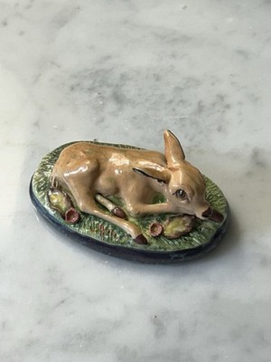 Basil Matthews Resting Deer Figurine Vintage Pottery Studio Made In England