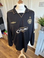 Celtic 2003 Black & Gold Long Sleeve Shirt Size XL Good Condition