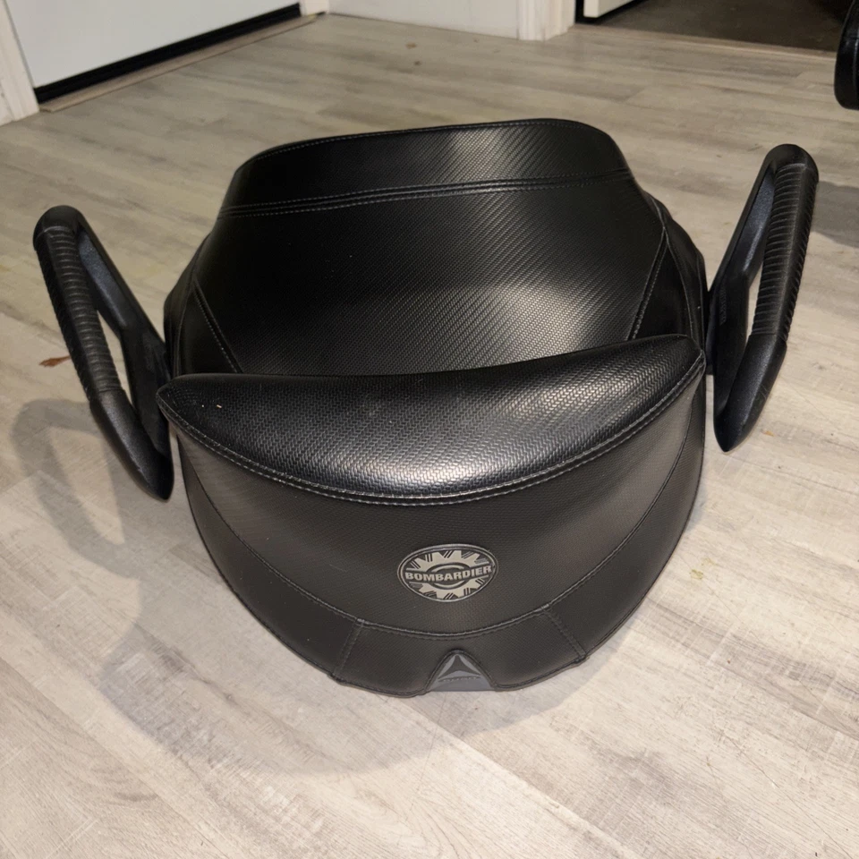 Bombardier Ski-Doo REV 1+1 Snowmobile Seat Cushion Black Vinyl Padded Back Seat - Image 3 of 4