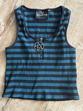 Killstar Possed Green Pentagram Crop Ribbed Tank Sz M