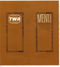 TWA Trans World Airlines Hearty Appetite Menu 1956 Fricandeau of Veal 
