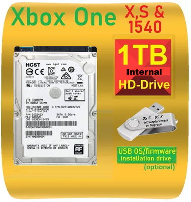 1TB Xbox One X, S & Original Xbox One Internal Hard Drive USB OS