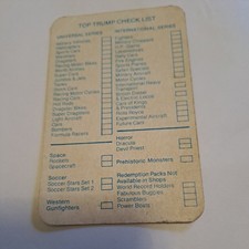 top trumps Check list unused