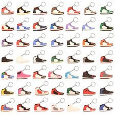 100 Mini Sneaker Keychains - Rubber Retro Shoe Mini Personalized Keychains Bulk