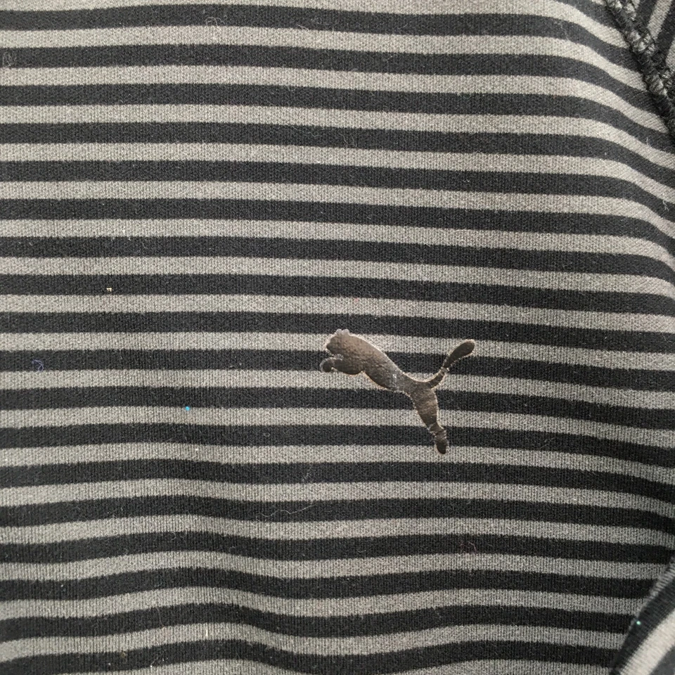 Chaqueta Puma Dry Cell para Mujer M Gris Rayas Cremallera Completa Cuello Alto Bolsillos Logo Foto 4 de 4