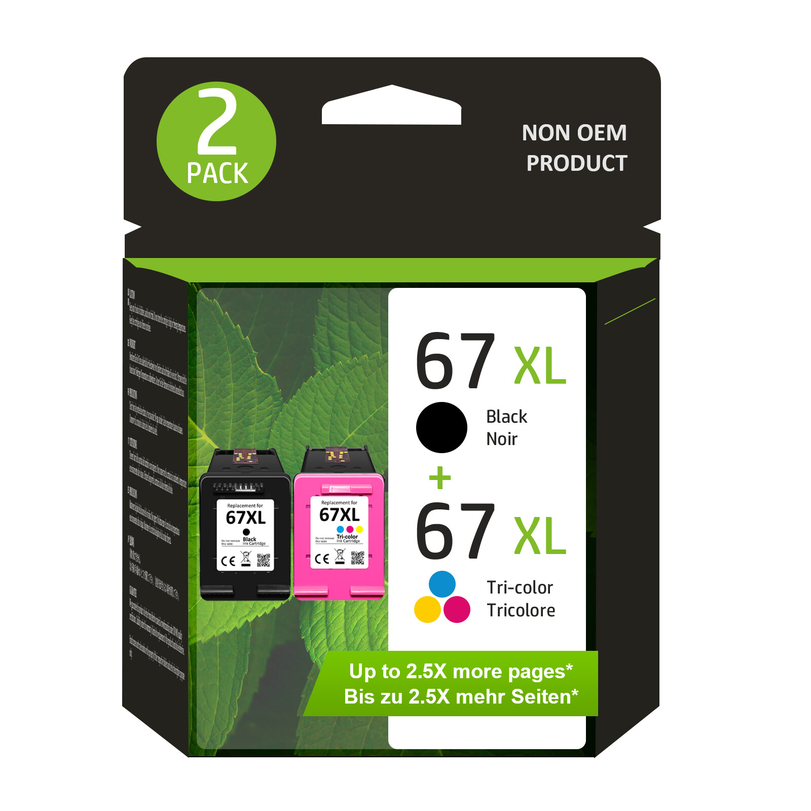 67XL Ink Cartridges Replacement for HP 2755 2732 2752 6055 6400 6455 6458 4122 4155 Printers-image