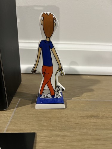 SELTENE James Rizzi WALK THE DOG Goebel Porzellanfigur NEUWERTIG Statue BOX & COA - Bild 3 von 9