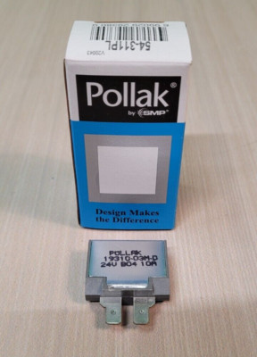 Pollak 54-311-PL Single Pole Thermo Breaker 10 Amp DC Push Button Manual Reset