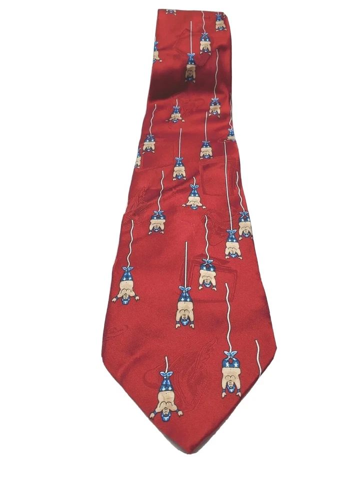 Corbata de seda vintage "After Dark Bungee Roulette" hecha en EE. UU. Foto 4 de 4