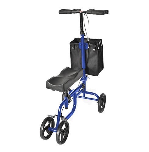 Foldable Knee Walker Scooters Alternative Crutches Wheelchair with Basket Blue - Picture 10 of 12