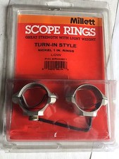 MILLETT TURN IN STYLE NICKEL SCOPE RINGS 1" Low Height SR00901