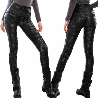 Damen Leggings Hose Sweat Buchstaben eng anliegend High Waist TOOCOOL VI-3231