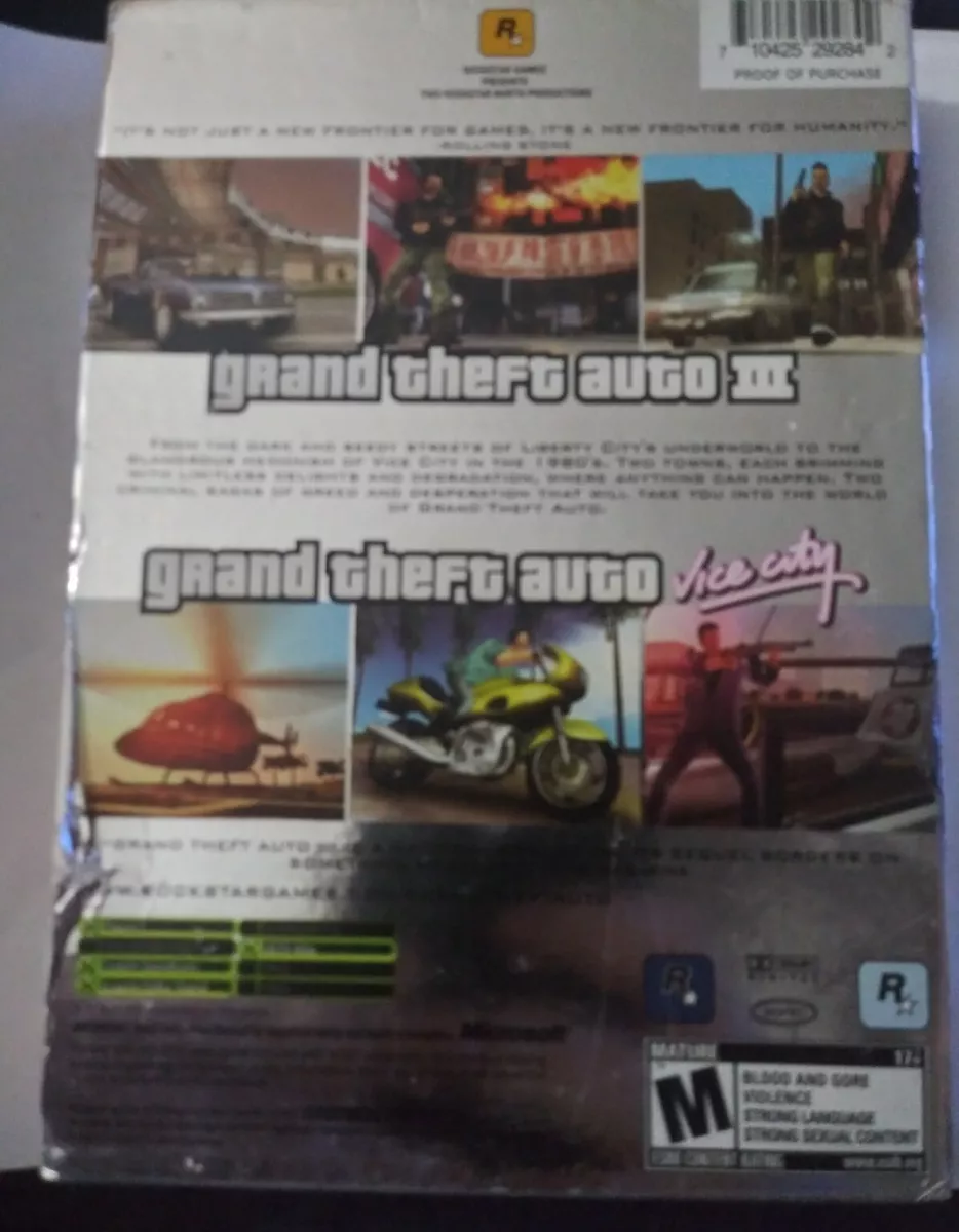 Grand Theft Auto Vice City and GTA 3 The Xbox Collection CIB Complete Map  Manual 710425292842