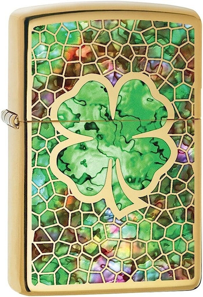 ちょこ様*.+゜専用 Zippo 08307 Fusion Four Leaf Clover High Polish Brass