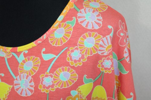 NWOT Lularoe XL Irma Tee Bright Orange Floral Print - Picture 3 of 6