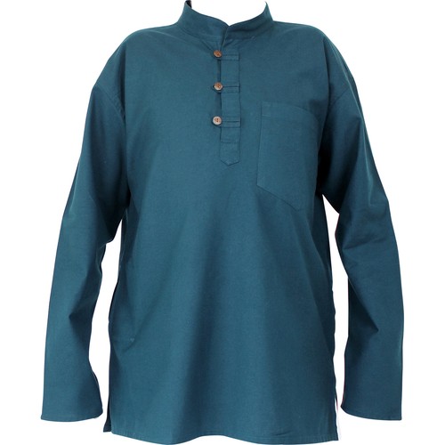 Kurta Fisherman Yoga Meditation Hemd 100% Baumwolle 3 Farben 5 Größen Nepal - Bild 12 von 15