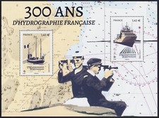 Francia F5398** BF 2020 300 años de hidrografía francesa TTB hoja hidrografía NH
