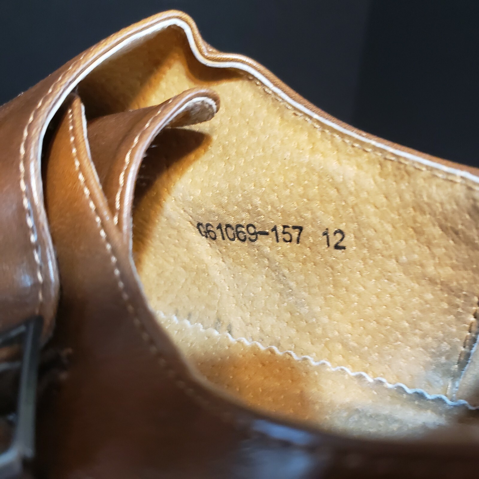 SAOLA Scarpe eleganti da uomo Joseph Abboud British Cognac Tan Monk Strap punta alare. Taglia 12 M