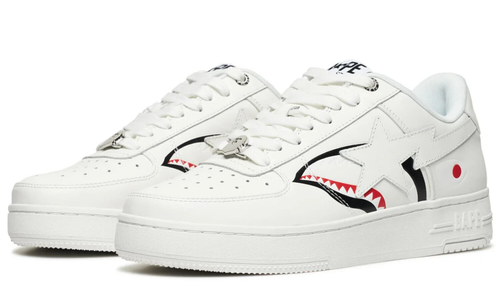 A Bathing Ape "Bape Sta Shark" White 1K80-191-307 Size 9.5 NEW - Picture 8 of 12