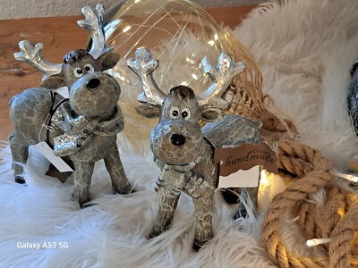Elch Hirsch Rentier Dekoration Figur Winter Weihnachten Advent Skulptur Geschenk