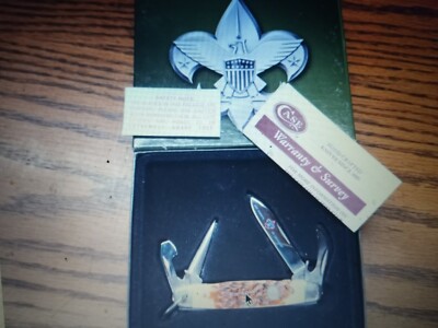 Case XX USA Jr Camp Knife RARE Caramel Jig Bone BSA Scouts 2007 64090R SS