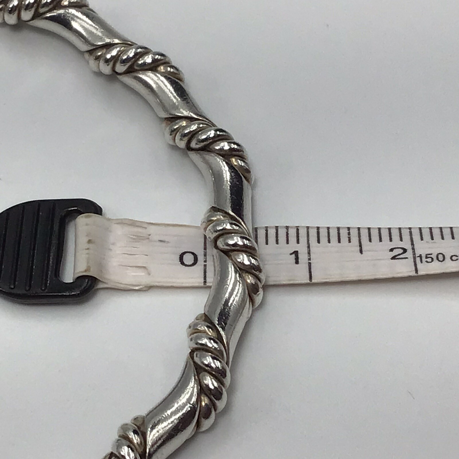 Sterling Silver Cuff Bracelet Solid Braided Desig… - image 6