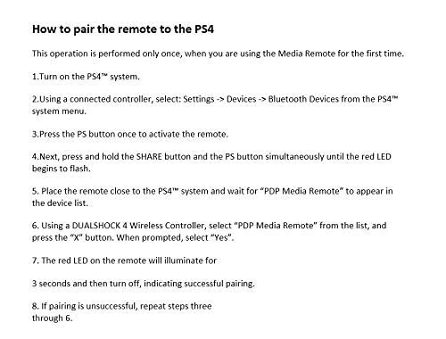 PDP Universal PS5/PS4 Media Remote Control, Playstation Gaming Remote Compatible