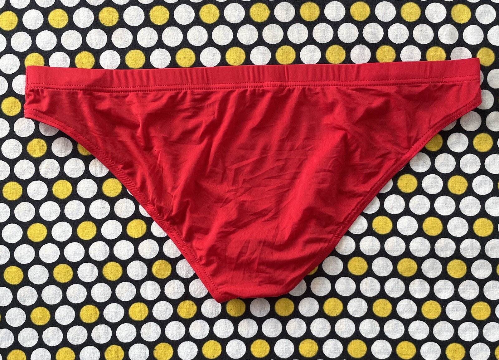 Men's Sexy Red Size M Thin Sheer Unlined Bikini Swim Brief Swimsuit | eBay