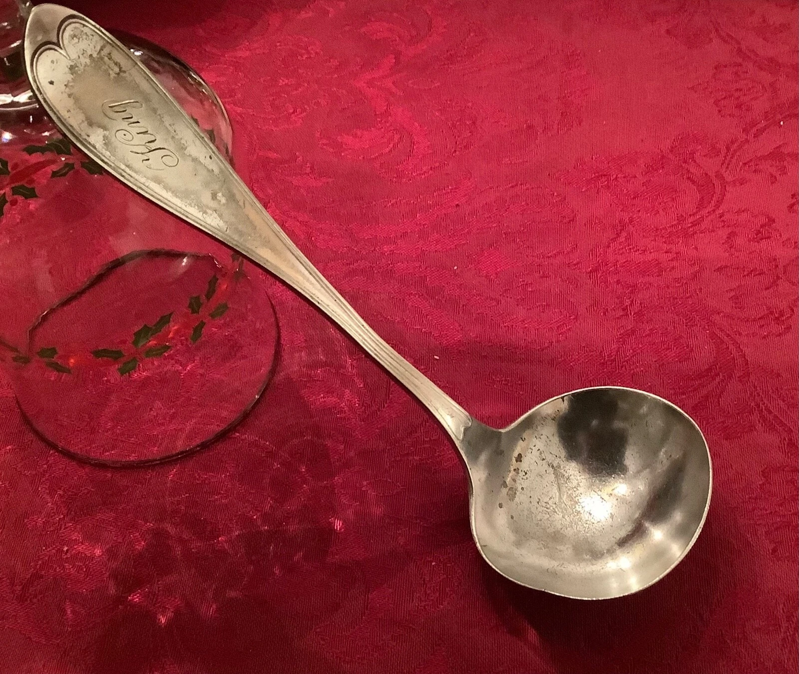 1879 Roger Bro’s Silver plate Punch/Soup Ladle Antique monogramed