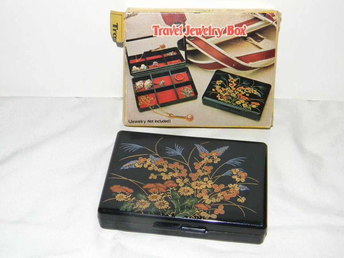 Vintage TRAVEL JEWELRY BOX in Original Box MADE IN HONG KONG