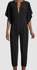 145 Norma Kamali Women's Black Rectangle Jog Jumpsuit Size S