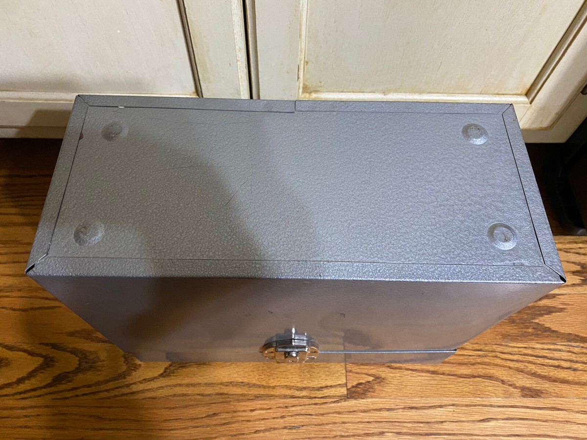 VINTAGE Industrial Security Lock Metal Box Gray Versa Boxes