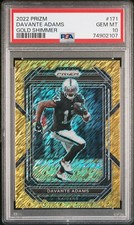 Davante Adams 2022 Prizm FOTL GOLD SHIMMER SSP/10 Raiders PSA Gem💎Mint 10 POP 1