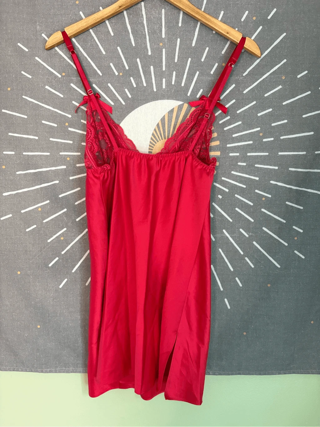 UNDERCOVER Abito slip pizzo rosso Victoria's Secret nuovo senza etichette
