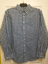 Men's Croft And Barrow Long Sleeve Check Button Down Shirt XL Blue On Gray