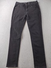Seven7 Women's Jeans Size 8 Black Tummyless Skinny Stretch Mid Rise 29" Denim