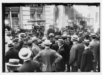Rev. Dame speaking to crowd on Wall St., New York c1900 Large Old Photo