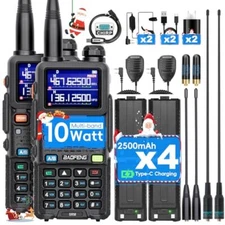 2x Baofeng 5RM 10W Multi-Band Long Range Radio Walkie Talkie Scanner Full Pack