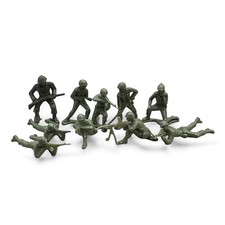 Lot of 10 Green Plastic Army Men LIDO  Green Soldiers 2 1/4"