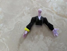 Capsule Chix Chicks Ctrl + Alt + Magic Doll Arms Bodice BLACK FUZZY FLOCKED TOP