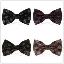 New Men Plaids Pattern Pre-tied Bowtie Wedding Party Prom BT3043