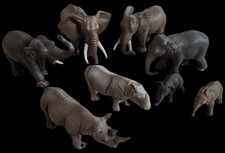 Schleich-Tierfiguren Sammlung – Elefanten & Nashörner | 8 Figuren